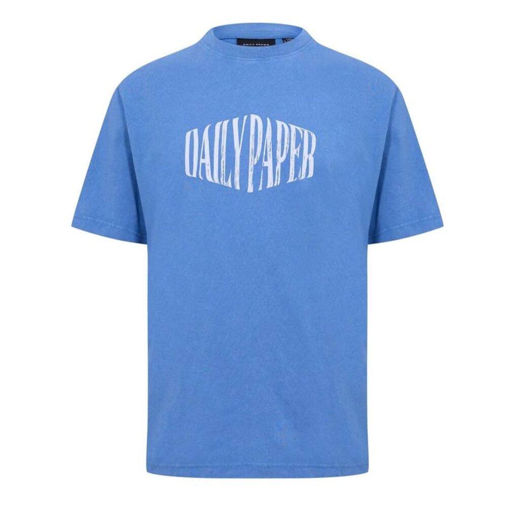 Daily Paper Mens Washed Out Logo T-Shirt / Quiet Blue